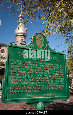 Historical Marker, University of Tampa, Tampa, FL, USA Stockfoto