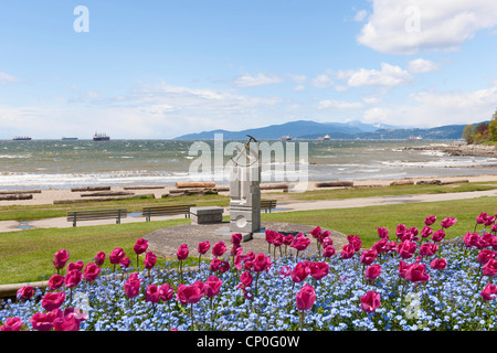 Englisch Bay Beach Sonnenuhr, Vancouver Stockfoto