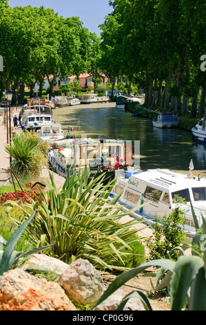 Canal du Midi bei Capestang Herault Occitaine Frankreich Stockfoto