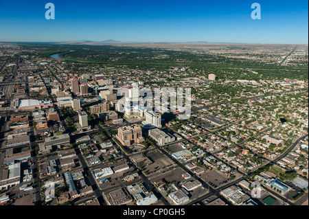 Albuquerque betrachtet aus einem Heißluftballon. New-Mexico-USA Stockfoto