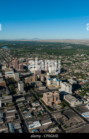 Albuquerque gesehen aus einem Heißluftballon. Neue Mexiko USA Stockfoto