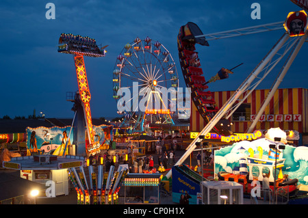 Skegness Festplatz in der Nacht. Lincolnshire. England-UK Stockfoto