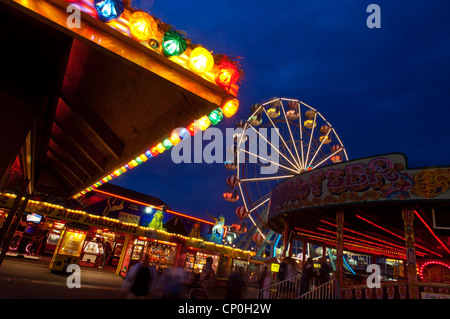 Skegness Festplatz in der Nacht. Lincolnshire. England-UK Stockfoto