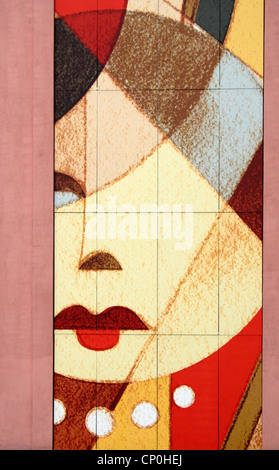 Berlin, Deutschland. Wandbild auf Alexanderstrasse (Straße) Stockfoto