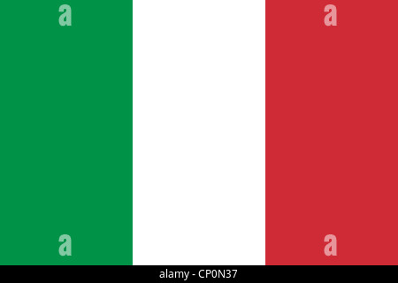 Die Nationalflagge von Italien Stockfoto