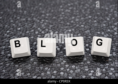 Eine Reihe von Computer-Tastatur-Tasten Blog Rechtschreibung. Gut für Internet und Technik Rückschlüsse. Stockfoto