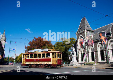 Christchurch Tramway Schaltungen der Innenstadt von Christchurch. Stockfoto