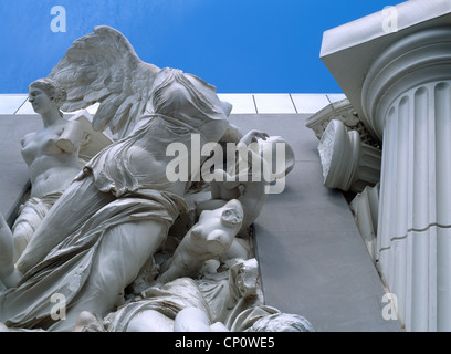 Skulpturen an der Außenwand des das Ian Potter Museum of Art Melbourne Victoria Australia Stockfoto