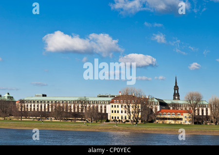Blick über die Elbe, Neustadt (Neustadt) Seite von Dresden, Sachsen, Deutschland, Europa Stockfoto