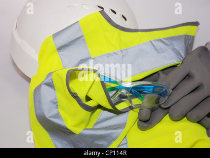 PSA, persönliche Schutzausrüstung im Vereinigten Königreich, Bauwesen Stockfoto