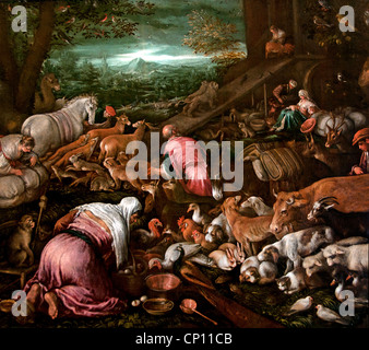 Die Tiere in die Arche Noah 1579 Werkstatt von Jacopo dal PONTE - Jacopo BASSANO 1510 – 1592 Italien Italienisch Stockfoto