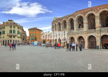 Piazza Bra, Arena, Verona, Veneto, Italien Stockfoto