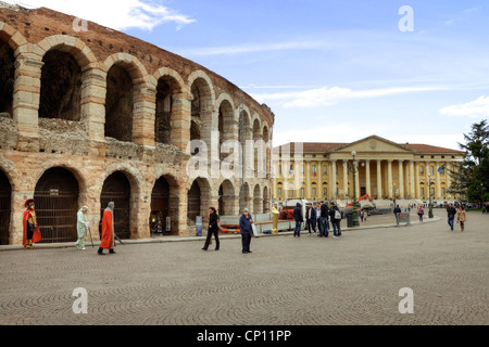 Piazza Bra, Arena, Verona, Veneto, Italien Stockfoto