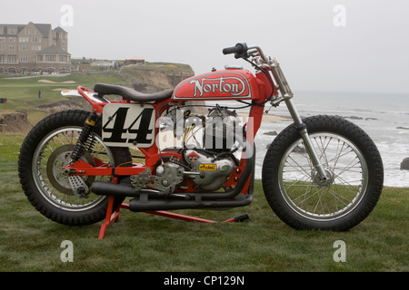 Vintage Flat-Track Norton-Rennmaschine von Ron Wood gebaut Stockfoto