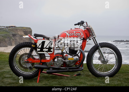 Vintage Flat-Track Norton-Rennmaschine von Ron Wood gebaut Stockfoto