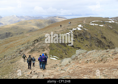 Entlang des Grates nördlich von Old Man of Coniston, Cumbria, Lake District, England, Großbritannien, Deutschland, UK, Europa Stockfoto