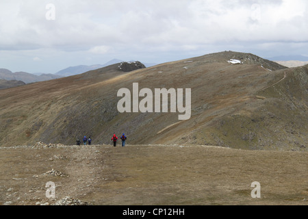 Entlang des Grates nördlich von Old Man of Coniston, Cumbria, Lake District, England, Großbritannien, Deutschland, UK, Europa Stockfoto