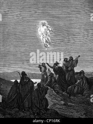 Religion, Christentum, Jesus Christus: "Christi Himmelfahrt", holzstich von Gustave Dore, (1832 - 1883), Artist's Urheberrecht nicht gelöscht werden Stockfoto