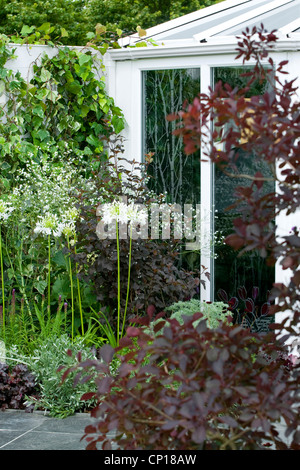 Garten Patio Wintergarten Eingang, london, england Stockfoto