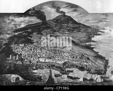 Katastrophen, Vulkane, Ätna, Erruption 6.3.- 11.7.1669, Additional-Rights-Clearences-not available Stockfoto