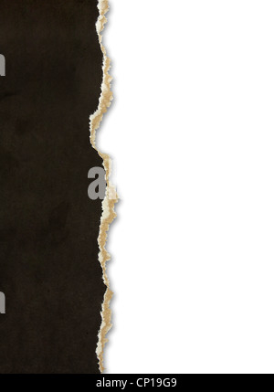 Zerrissenes Papier Grenzen isoliert auf weiss Stockfoto