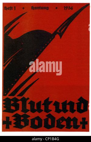 Nationalsozialismus, Propaganda, Presse, Blut und Boden, Nr. 1, Januar 1934, Titelseite, Zusatzrechte-Clearences-nicht vorhanden Stockfoto