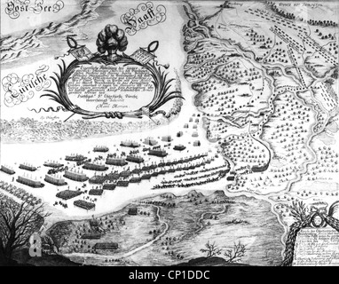 Veranstaltungen, Scanian war, 1675 - 1679, Brandenburger Truppen unter Friedrich Wilhelm 'der große Kurfürst' über die Kurische Lagune, Januar 1679, zeitgenössische Kupferstichgravur, Zusatzrechte-Freienzen-nicht vorhanden Stockfoto