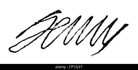 Henri IV., 13.12.1553 - 14.5.1610, König von Frankreich 27.2.1594 - 14.5.1610, Unterschrift, Stockfoto