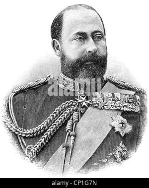 Edward VII, 9.11.1841 - 6.5.1910, König von Britian 22.1.1901 - 6.5.1910, Porträt, Holzgravur, ca. 1890, Stockfoto