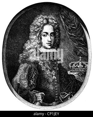 Karl VI., 1.10.1685 - 20.10.1740, Kaiser des Heiligen Römischen Reiches 12.10.1711 - 20.10.1740, Porträt, Kupferstich von P. van Gunst, circa 1710, Artist's Urheberrecht nicht gelöscht werden Stockfoto