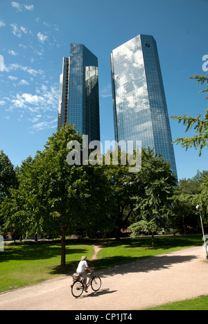 Frankfurt am Main-Blick vom Taunusanlage auf Deutsche Bank Stockfoto