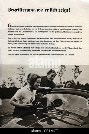 Nationalsozialismus / Nationalsozialismus, Organisationen, Kraft durch Freude, KdF-Auto, Volkswagen, Heft, 1938, innen, Zusatzrechte-Clearences-nicht vorhanden Stockfoto