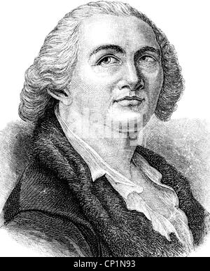 Cagliostro, Alessandro Graf von, 8.6.1743 - 26.12.1795, italienischer Abenteurer, Porträt, Holzgravur, 19. Jahrhundert, Stockfoto