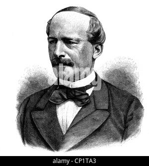 Lambermont, Auguste, 25.3.1819 - 7.3.1905, belgischer Politiker, Minister für auswärtige Angelegenheiten 25.1.1885 - 20.5.1888, Porträt, Holzgravur, 1884, Stockfoto