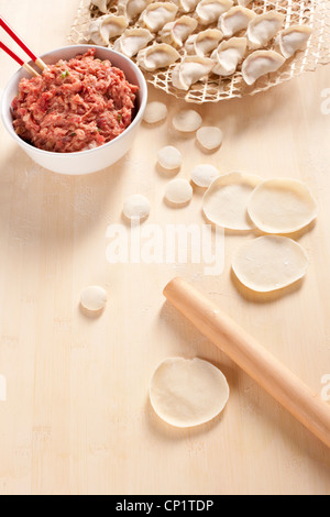 Nahaufnahme des chinesischen Knödel Stockfoto