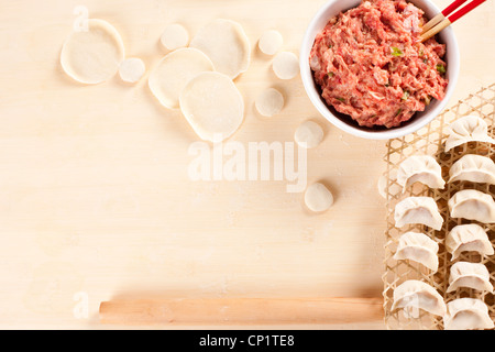 Nahaufnahme des chinesischen Knödel Stockfoto