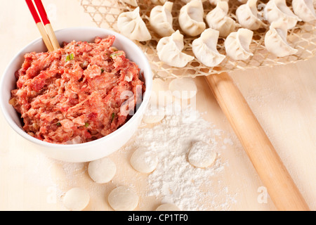 Nahaufnahme des chinesischen Knödel Stockfoto