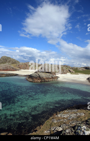 Weißen Sandstrände von Hafen-Verbot auf der Isle of Iona in Schottland Stockfoto