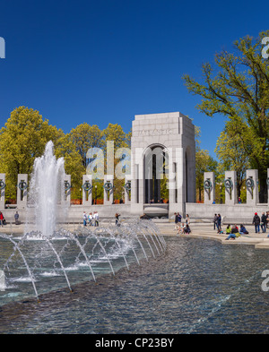 WASHINGTON, DC, USA - World War II Memorial Fountain. Stockfoto