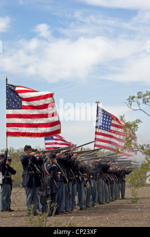 EU-Re-enactment kämpfen wieder auf dem Schlachtfeld Bürgerkrieg Picacho Peak State Park, Arizona und Umgebung: Stockfoto