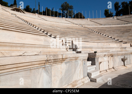 Detail von der Tribüne des Olympia-Stadion, auch bekannt als Kallimarmaro. Athen, Griechenland. Stockfoto