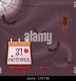 Feiern Halloween gruselige Spinne mit Vampir-Fledermäuse. Stockfoto