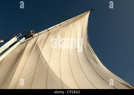 Eine Feluke Segeln auf dem Nil in Luxor. Stockfoto