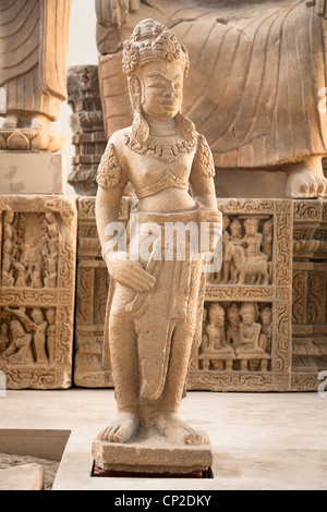 Eine steinerne Statue des Bodhisattva, Danang Museum für Cham Skulptur, Danang, Vietnam Stockfoto