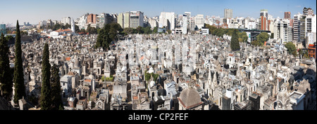 Blick auf Buenos Aires La Recoleta Friedhof Cementerio De La Recoleta. Stockfoto