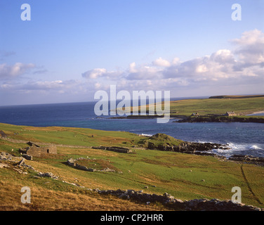 Noss Sound and Isle of Noss, Insel Bressay, Shetland-Inseln, Shetland, Schottland, Vereinigtes Königreich Stockfoto