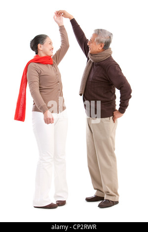 Senior liebevolle Paare tanzen Stockfoto