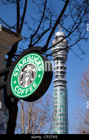 Starbucks unterzeichnen Logo London UK Stockfoto