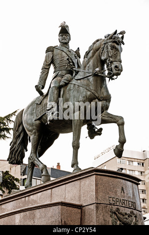 Statue von general Espartero auf dem Platz vor der Espolón, Logroño City, La Rioja, Spanien, Europa, EU Stockfoto