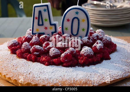 40. Geburtstagskuchen Stockfoto